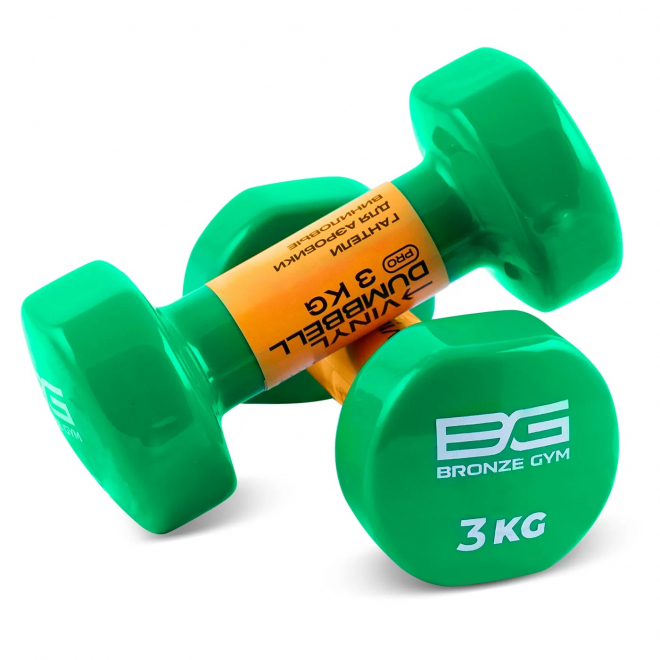 Гантели для аэробики виниловые BRONZE GYM FA-VD3 3 кг (пара), фото