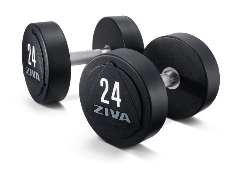 Гантели уретановые ZIVA ZVO-DBPU-1661-GY 50 кг (пара), фото