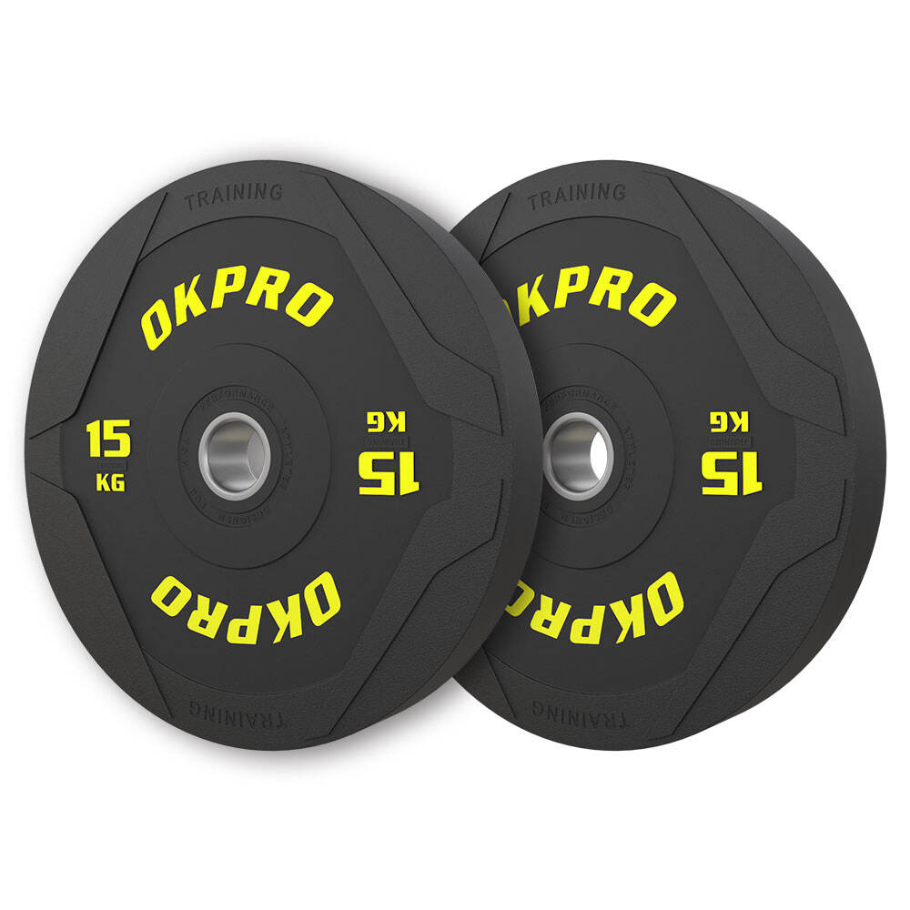 Диски бамперные обрезиненые OKPRO OK2006-10 Черные с колером цифр