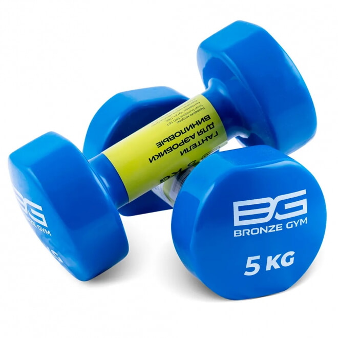 Гантели для аэробики виниловые BRONZE GYM FA-VD5 5 кг (пара), фото