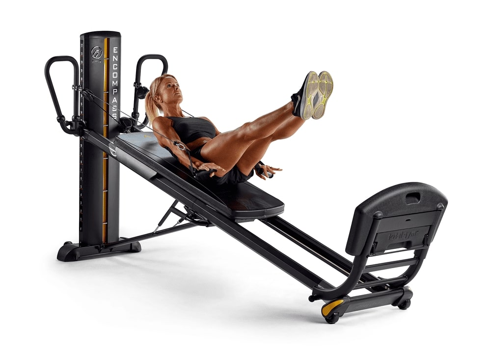 Тренажёр Total Gym Encompass с кареткой на наклонных рельсах и тросами с рукоятками
