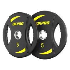 Диск олимпийский полиуретановый TPU с двумя хватами OKPRO OK2035