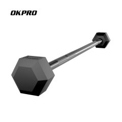 Штанги фиксированые обрезиненые набор 10-50 кг OKPRO OK3009 шаг 5 кг (9 штанг)