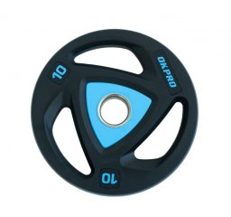 Диск олимпийский полиуретановый 10 кг OKPRO OK2037 Голубая вставка