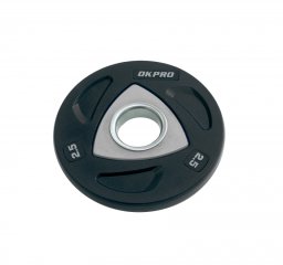 Диск олимпийский полиуретановый 2.5 кг OKPRO OK2037 Серая вставка