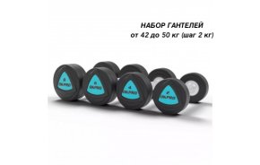 Гантели полиуретановые CPU набор 42 - 50 кг (шаг 2 кг) OKPRO OK1032B